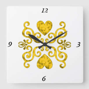 Horloge Carrée Rainbow Lily and Heart
