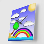 HORLOGE CARRÉE RAINBOWLAND (Angle)