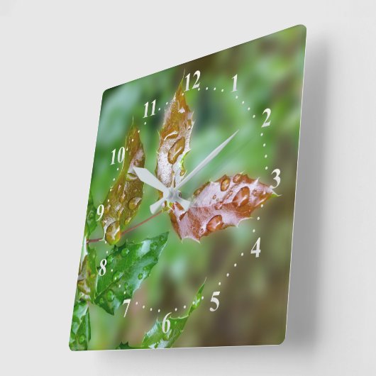 Horloge Carrée Raindrops (Angle)