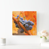 Horloge Carrée Raisin Ripe En Vignoble (Maison)