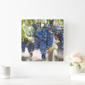 Horloge Carrée raisins violets spectaculaires (Maison)