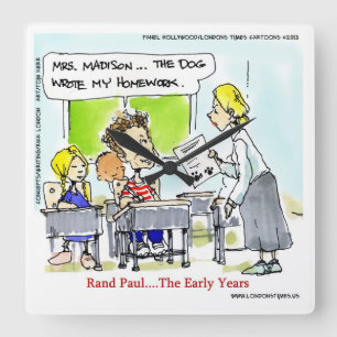 Horloge Carrée Rand Paul The Early Years Funny Wall Clock
