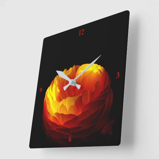 Horloge Carrée Ranunculus. (Angle)