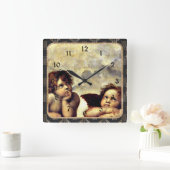 Horloge Carrée Raphael : Putti, Détail de la Vierge Sixtine (Maison)