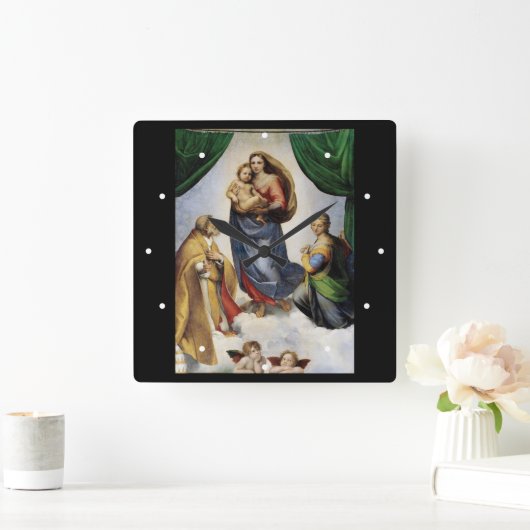 Horloge Carrée Raphael , Sistine Madonna (Maison)