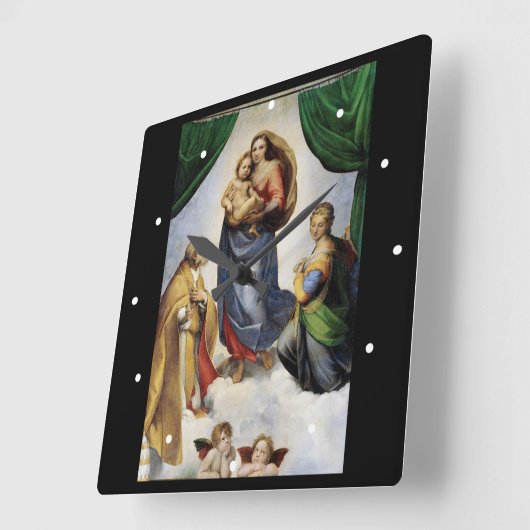 Horloge Carrée Raphael , Sistine Madonna (Angle)