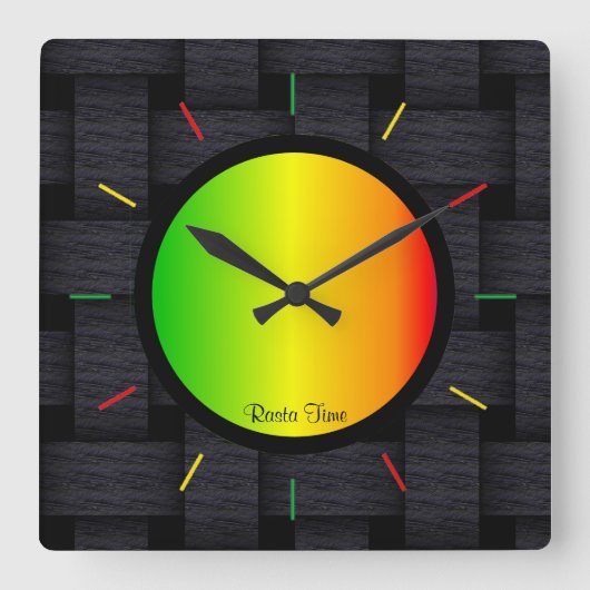 Horloge Carrée Rasta Time (Recto)