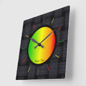 Horloge Carrée Rasta Time (Angle)
