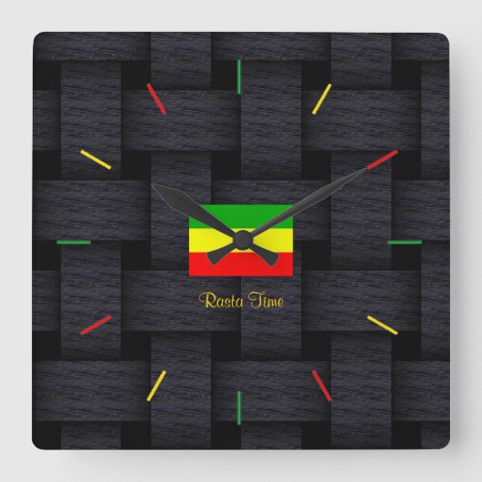 Horloge Carrée Rasta Time (Recto)