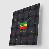 Horloge Carrée Rasta Time (Angle)