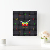 Horloge Carrée Rasta Time (Maison)