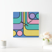 Horloge Carrée Rationalisation Moderne Style rétro Design géométr (Maison)