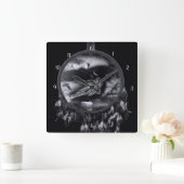 Horloge Carrée Ravens Crows dans Dreamcatcher Super Cool (Maison)