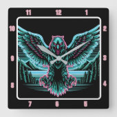 Horloge Carrée Rayon Faucon Rayant (Recto)