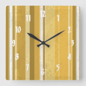 Horloge Carrée Rayures Jaune (Recto)