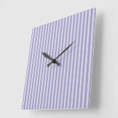 Horloge Carrée Rayures violettes (Angle)