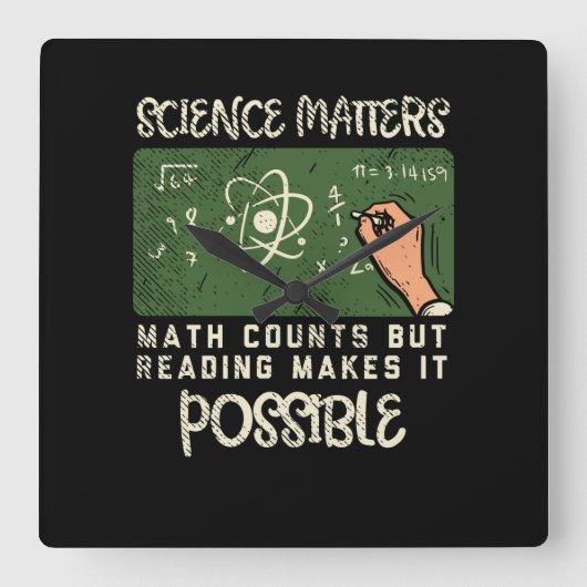 Horloge Carrée Reading - Reading Makes (Recto)