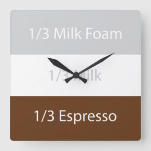 Horloge Carrée Recipe cappuccino   design
