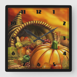 Horloge Carrée Récolte d'automne