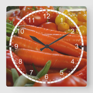 Horloge Carrée Récolte de légumes frais