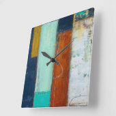Horloge Carrée Rectangles Abstraites (Angle)