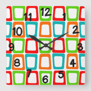 Horloge Carrée Rectangles biaisées