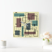 Horloge Carrée Rectangles modernes de la moitié du siècle (Maison)