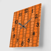Horloge Carrée Rectangles orange arrondies (Angle)