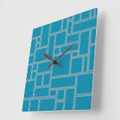 Horloge Carrée Rectangles turquoises (Angle)