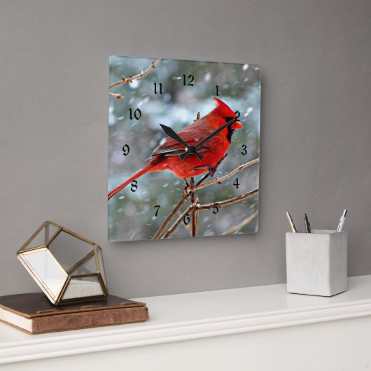 Horloge Carrée Red Cardinal (Bureau)