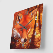 Horloge Carrée Red Fox (Angle)