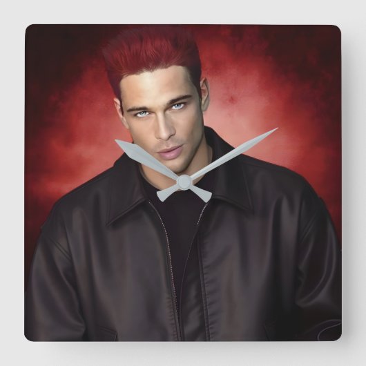 Horloge Carrée Red Gravity wall clock (Recto)