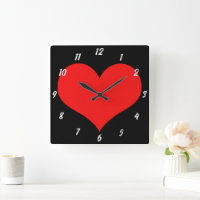 Red Heart Motif Black Cute Valentine's Day Cadeau