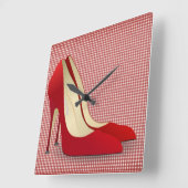 Horloge Carrée red high heheshock clock (Angle)