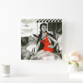 Horloge Carrée Red Hot Woman (Maison)