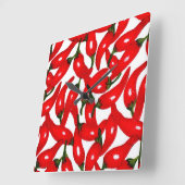 Horloge Carrée Red Hottt Chili (Angle)