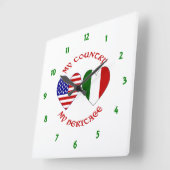 Horloge Carrée Red Italian USA Country Heritage (Angle)