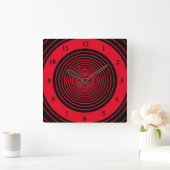 Horloge Carrée Red Love Circles (Maison)