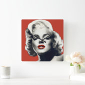 Horloge Carrée Red on Red Lips Marilyn (Maison)