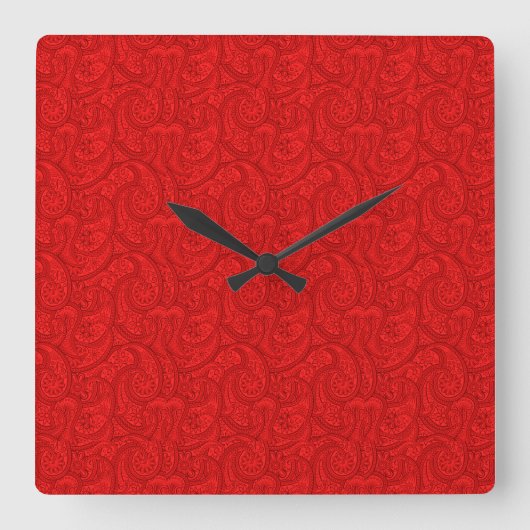 Horloge Carrée Red Paisley (Recto)