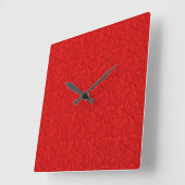 Horloge Carrée Red Paisley (Angle)
