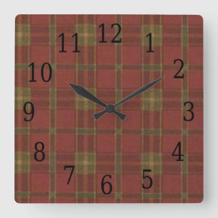 Horloge Carrée Red Plaid