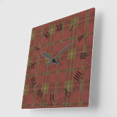 Horloge Carrée Red Plaid Square (Angle)