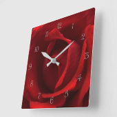Horloge Carrée Red Rose Gris nombre de scripts wccn (Angle)