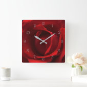 Horloge Carrée Red Rose Gris nombre de scripts wccn (Maison)