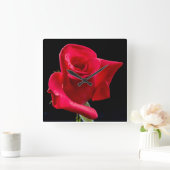 Horloge Carrée RED ROSE Wall Clock (Maison)