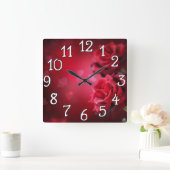 Horloge Carrée Red Roses (Maison)