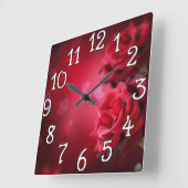 Horloge Carrée Red Roses (Angle)