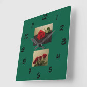 Horloge Carrée Red Roses Acrylic Wall Clock (Angle)