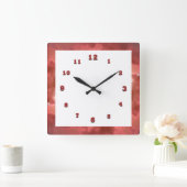 Horloge Carrée Red Sparkle (Maison)